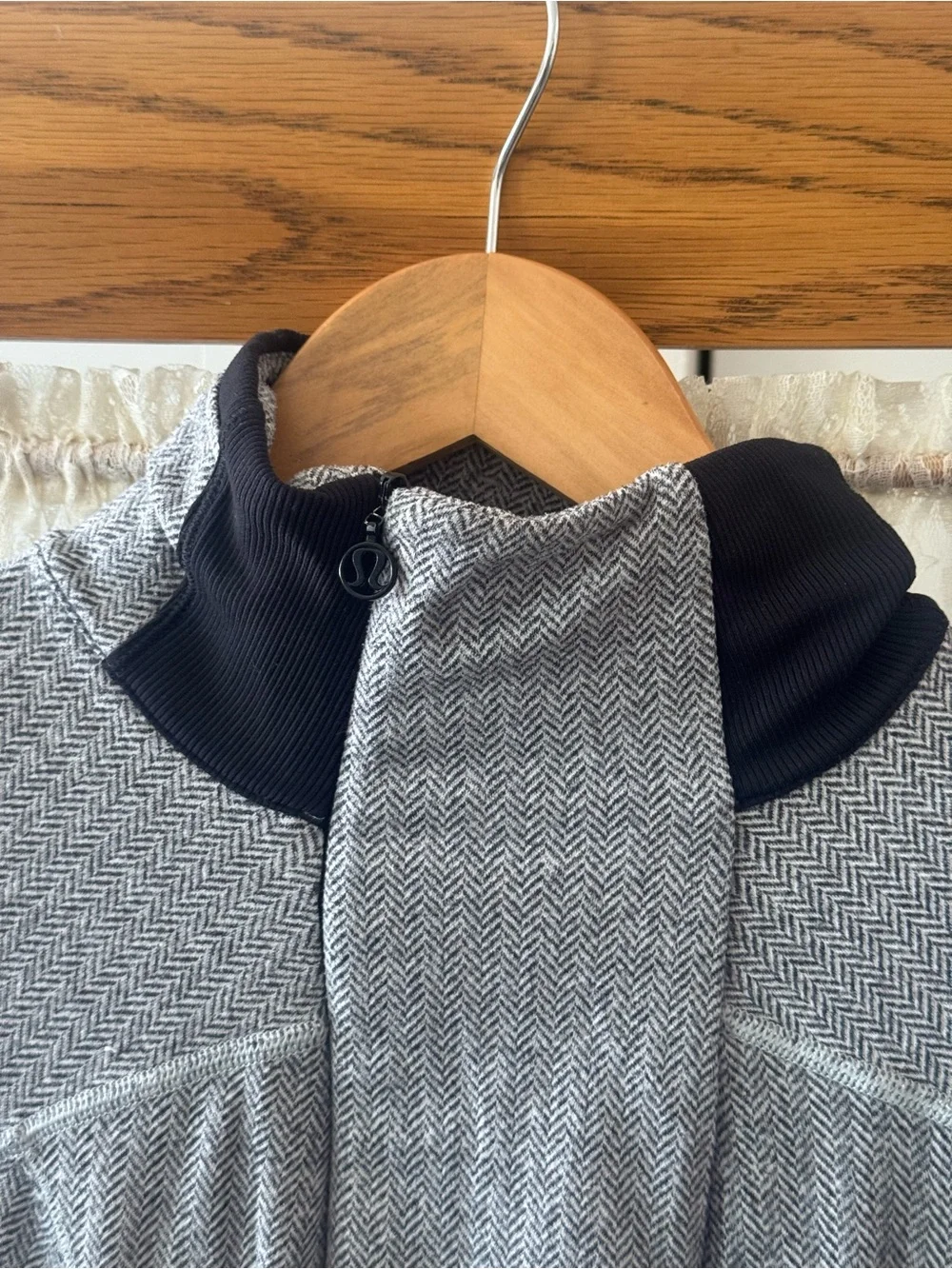 Heather Gray Pullover with Black Accents
